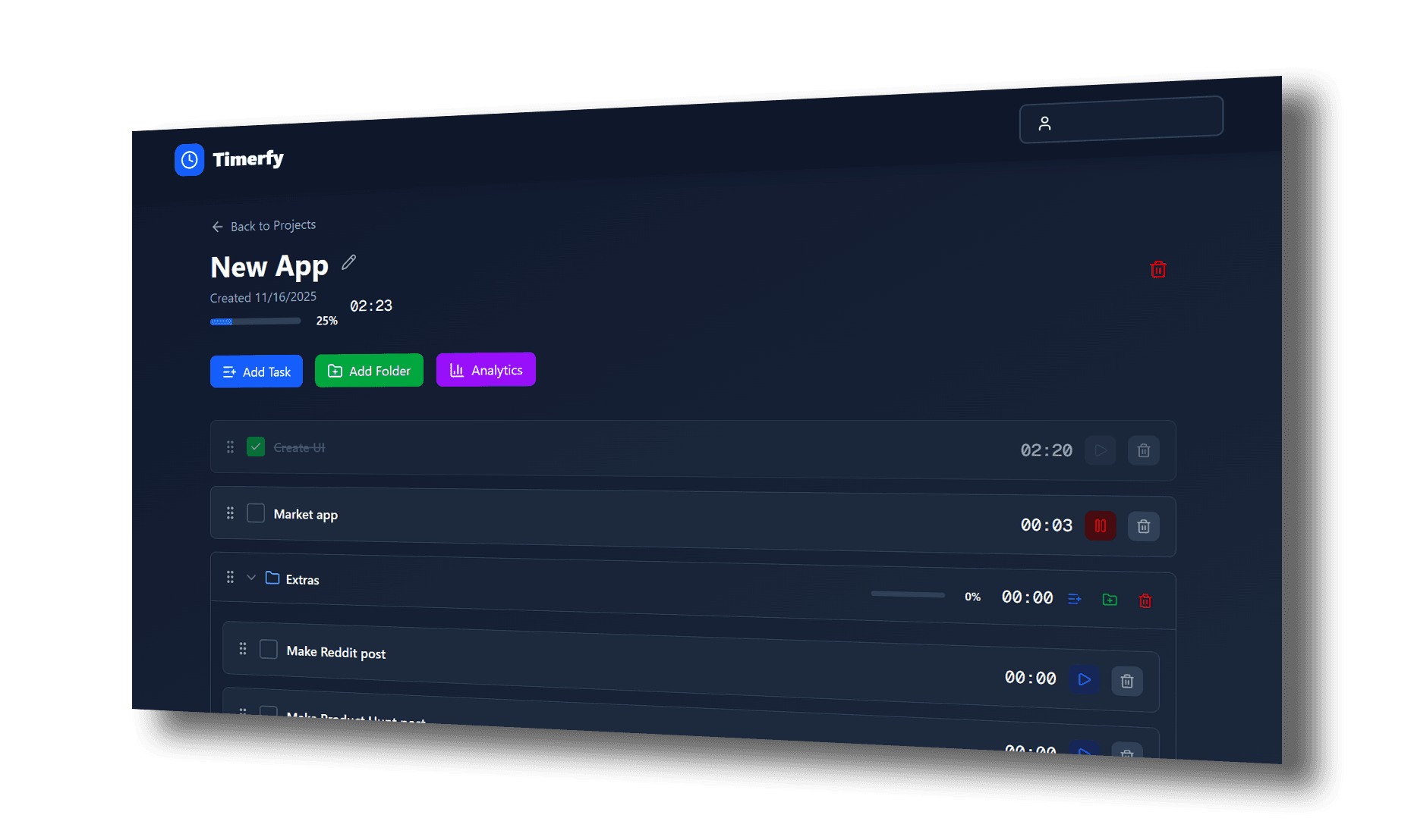 Timerfy App Screenshot